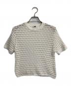 H BEAUTY&YOUTHエイチ ビューティー&ユース）の古着「コードヤーンショートスリーブニット」｜アイボリー