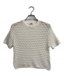 H BEAUTY&YOUTH（エイチ ビューティー&ユース）の古着「コードヤーンショートスリーブニット」｜アイボリー