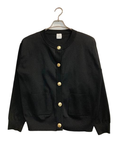 Spick and Span（スピック＆スパン）Spick and Span (スピックアンドスパン) ウォッシャブルクルーネックカーディガン ブラック サイズ:Fの古着・服飾アイテム