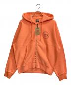 stussyステューシー）の古着「PIGMENT DYED ZIP HOODIE / ピグメントダイジップフーディ」｜オレンジ