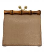 pomtataポンタタ）の古着「バンブーガマ口ショートウォレット」｜ベージュ