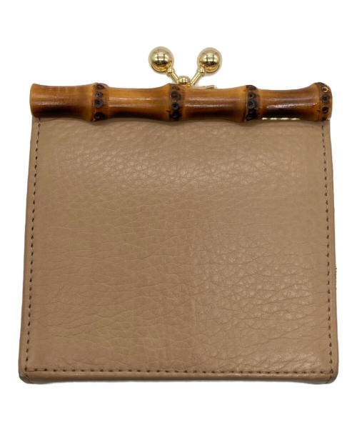 pomtata（ポンタタ）pomtata (ポンタタ) バンブーガマ口ショートウォレット ベージュの古着・服飾アイテム