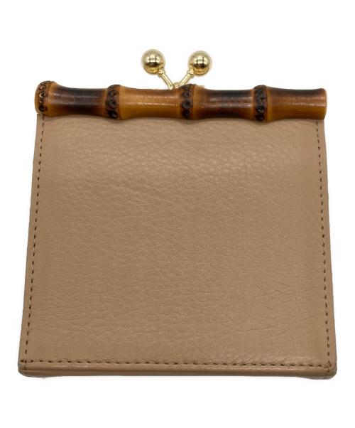 pomtata（ポンタタ）pomtata (ポンタタ) バンブーガマ口ショートウォレット ベージュの古着・服飾アイテム