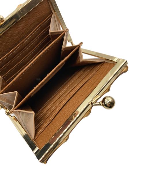 pomtata（ポンタタ）pomtata (ポンタタ) バンブーガマ口ショートウォレット ベージュの古着・服飾アイテム