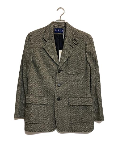 RALPH LAUREN（ラルフローレン）RALPH LAUREN (ラルフローレン) エルボーパッチヘリンボーン3Bジャケット ブラック×ホワイト サイズ:13の古着・服飾アイテム
