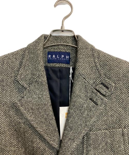 RALPH LAUREN（ラルフローレン）RALPH LAUREN (ラルフローレン) エルボーパッチヘリンボーン3Bジャケット ブラック×ホワイト サイズ:13の古着・服飾アイテム