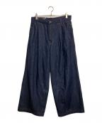 DRIES VAN NOTENドリスヴァンノッテン）の古着「タックデニムワイドパンツ」｜インディゴ
