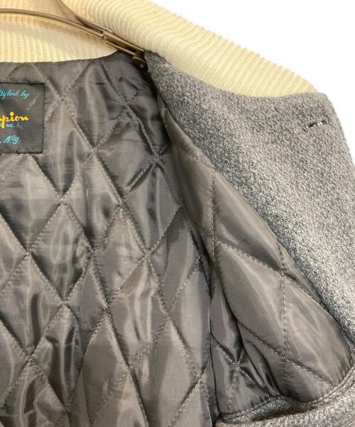 Champion（チャンピオン）Champion (チャンピオン) ランタグ復刻レザースリーブスタジャン ブラック×グレー サイズ:Lの古着・服飾アイテム