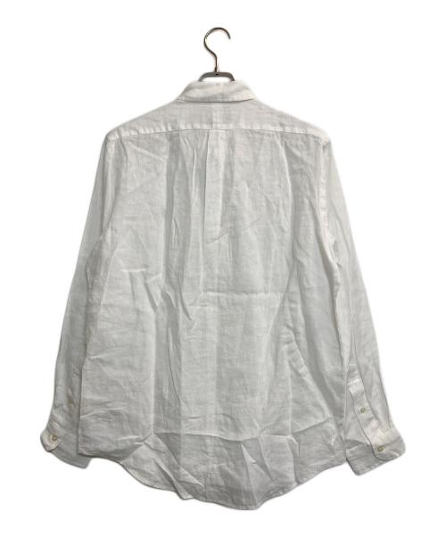 POLO RALPH LAUREN（ポロ・ラルフローレン）POLO RALPH LAUREN (ポロ・ラルフローレン) リネンボタンダウンシャツ ホワイト サイズ:Mの古着・服飾アイテム