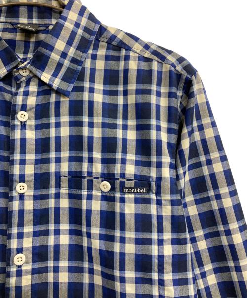 mont-bell（モンベル）mont-bell (モンベル) チェックシャツ ブルー×ホワイト サイズ:Ｍの古着・服飾アイテム