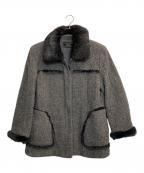 Leilianレリアン）の古着「ファー付ジャケット」｜グレー