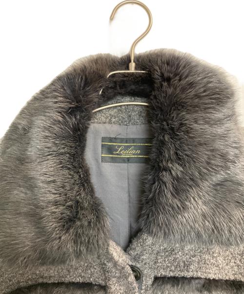 Leilian（レリアン）LEILIAN (レリアン) ファー付ジャケット グレー サイズ:13+　SIZEの古着・服飾アイテム