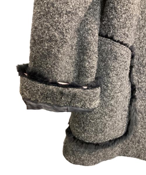 Leilian（レリアン）LEILIAN (レリアン) ファー付ジャケット グレー サイズ:13+　SIZEの古着・服飾アイテム