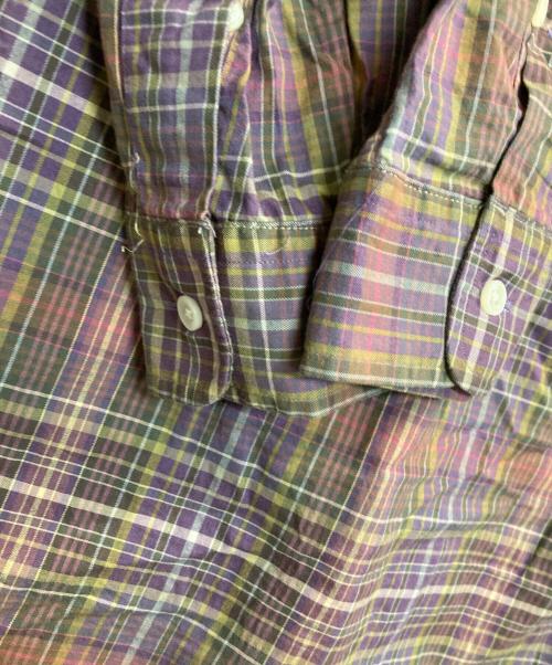 POLO RALPH LAUREN（ポロ・ラルフローレン）POLO RALPH LAUREN (ポロ・ラルフローレン) チェックシャツ パープル×カーキ サイズ:Ⅼの古着・服飾アイテム