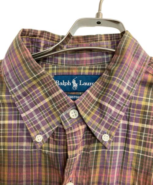 POLO RALPH LAUREN（ポロ・ラルフローレン）POLO RALPH LAUREN (ポロ・ラルフローレン) チェックシャツ パープル×カーキ サイズ:Ⅼの古着・服飾アイテム
