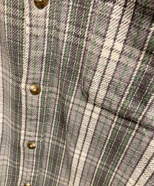 stussy（ステューシー）stussy (ステューシー) BEACH PLAID SHIRT/チェックシャツ グリーン×グレー サイズ:Sの古着・服飾アイテム