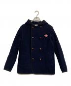 DANTONダントン）の古着「ウールモッサー フード ダブルボタンジャケット」｜ネイビー