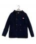 DANTON（ダントン）の古着「ウールモッサー フード ダブルボタンジャケット」｜ネイビー