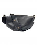 ART BROWNアートブラウン）の古着「レザーショルダーバッグ」｜ブラック