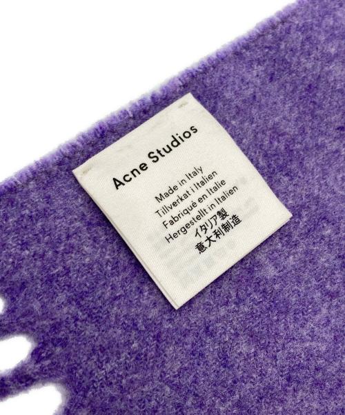Acne studios（アクネ ストゥディオス）ACNE STUDIOS (アクネ ストゥディオス) フリンジウールマフラー パープルの古着・服飾アイテム