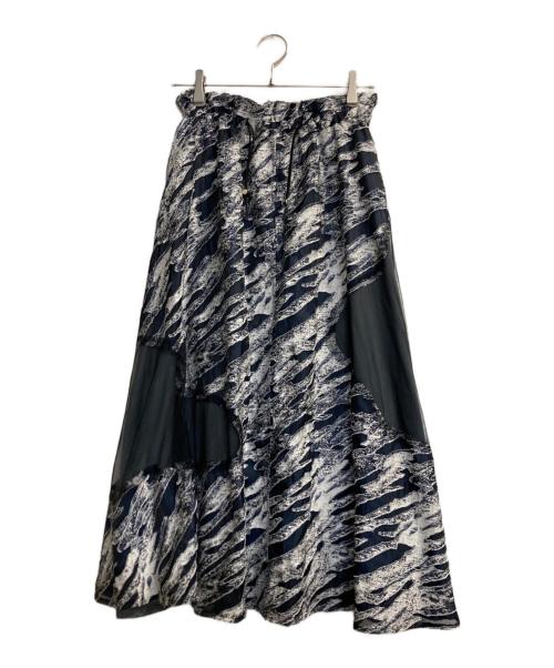 ANDREA&Co.（アンドレアアンドコー）ANDREA&Co. (アンドレアアンドコー) ジャガードスカート ネイビー サイズ:ＦＲＥＥの古着・服飾アイテム