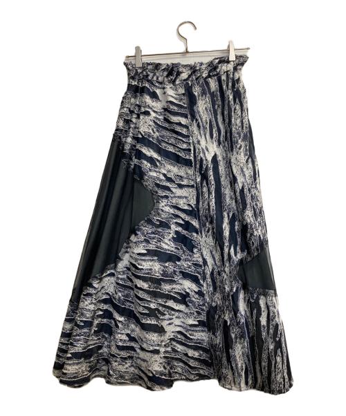 ANDREA&Co.（アンドレアアンドコー）ANDREA&Co. (アンドレアアンドコー) ジャガードスカート ネイビー サイズ:ＦＲＥＥの古着・服飾アイテム