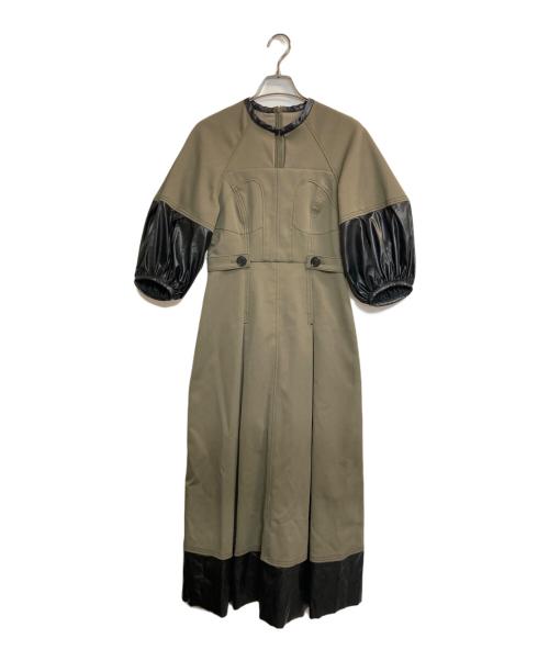 UNITED TOKYO（ユナイテッドトーキョー）UNITED TOKYO (ユナイテッドトーキョー) ガーメントステッチワンピース ブラック×カーキ サイズ:1の古着・服飾アイテム