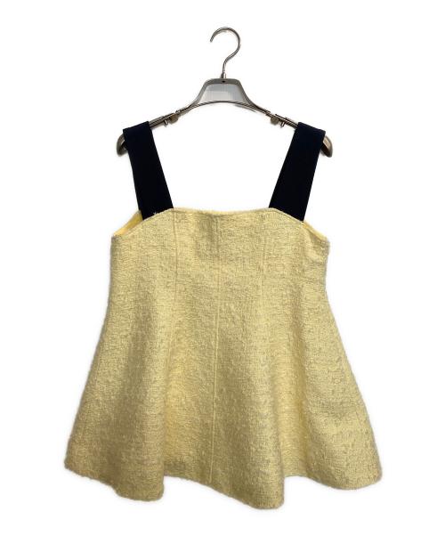 Bluelea（ブルレア）Bluelea (ブルレア) ダブルストラップツイードトップス イエロー サイズ:Fの古着・服飾アイテム