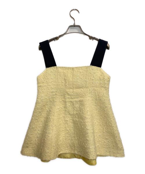 Bluelea（ブルレア）Bluelea (ブルレア) ダブルストラップツイードトップス イエロー サイズ:Fの古着・服飾アイテム
