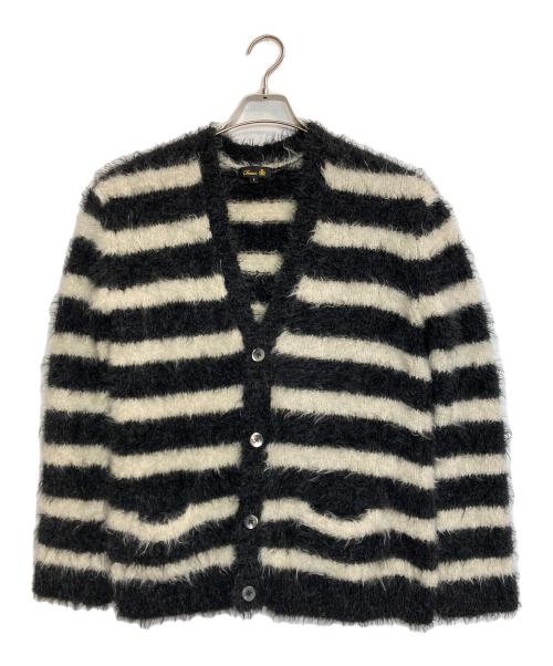 DRAWER（ドゥロワー）Drawer (ドゥロワー) ボーダーシャギーカーディガン ブラック×ホワイト サイズ:1の古着・服飾アイテム