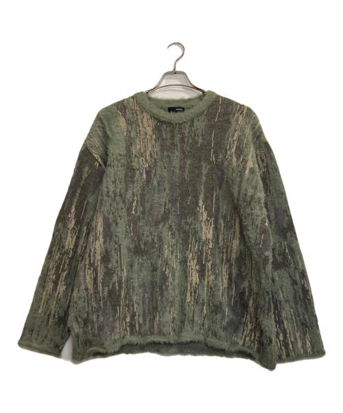 derschutze（デルシュッツ）derschutze (デルシュッツ) 24AWカモフラシャギーニット グリーン サイズ:Ｌの古着・服飾アイテム