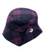 Vivienne Westwoodヴィヴィアンウエストウッド）の古着「オーブボタンチェックハット」｜パープル