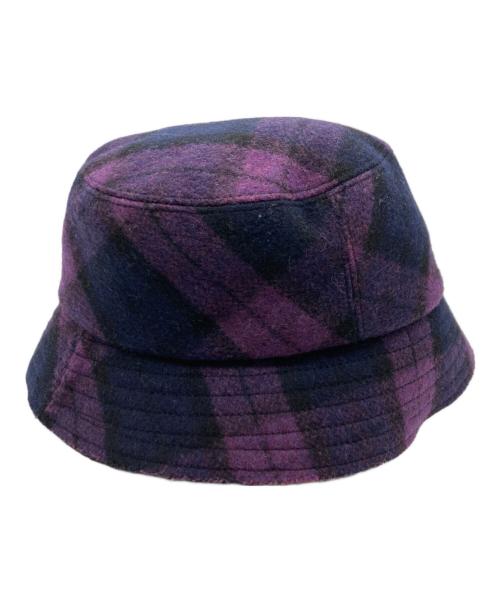 Vivienne Westwood（ヴィヴィアンウエストウッド）Vivienne Westwood (ヴィヴィアンウエストウッド) オーブボタンチェックハット パープルの古着・服飾アイテム