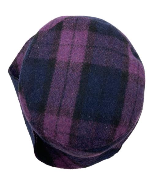 Vivienne Westwood（ヴィヴィアンウエストウッド）Vivienne Westwood (ヴィヴィアンウエストウッド) オーブボタンチェックハット パープルの古着・服飾アイテム