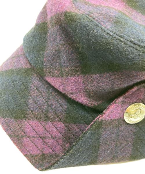 Vivienne Westwood（ヴィヴィアンウエストウッド）Vivienne Westwood (ヴィヴィアンウエストウッド) オーブボタンチェックハット パープルの古着・服飾アイテム