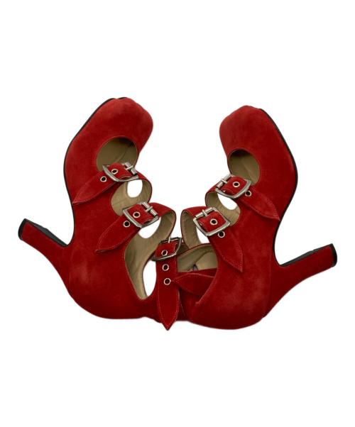 Vivienne Westwood（ヴィヴィアンウエストウッド）Vivienne Westwood (ヴィヴィアンウエストウッド) アニマルトゥスウェードパンプス レッド サイズ:24cmの古着・服飾アイテム