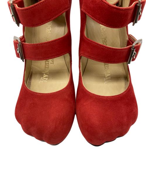 Vivienne Westwood（ヴィヴィアンウエストウッド）Vivienne Westwood (ヴィヴィアンウエストウッド) アニマルトゥスウェードパンプス レッド サイズ:24cmの古着・服飾アイテム