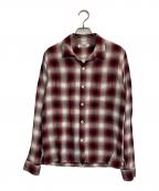 Hysteric Glamourヒステリックグラマー）の古着「チェックオープンカラーシャツ」｜レッド×グレー
