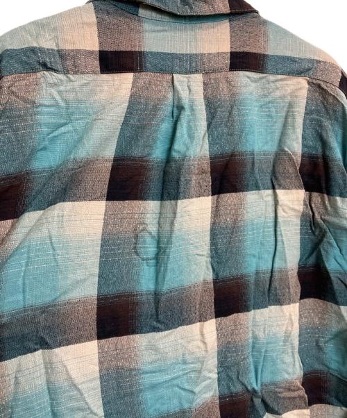 SUGARHILL（シュガーヒル）SUGARHILL (シュガーヒル) RAYON OMBRE PLAID OPEN COLLAR BLOUSE / レーヨンオンブレプレイドオープンカラーシャツ ブルー×ブラック サイズ:3の古着・服飾アイテム