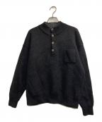 BROOKS BROTHERSブルックスブラザーズ）の古着「ハーフボタンメリノウールニット」｜ブラック