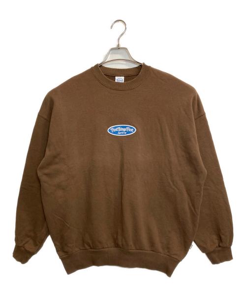 KEBOZ（ケボズ）KEBOZ (ケボズ) nui 刺繍スウェット ブラウン サイズ:Mの古着・服飾アイテム