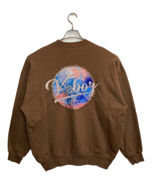 KEBOZ（ケボズ）KEBOZ (ケボズ) nui 刺繍スウェット ブラウン サイズ:Mの古着・服飾アイテム