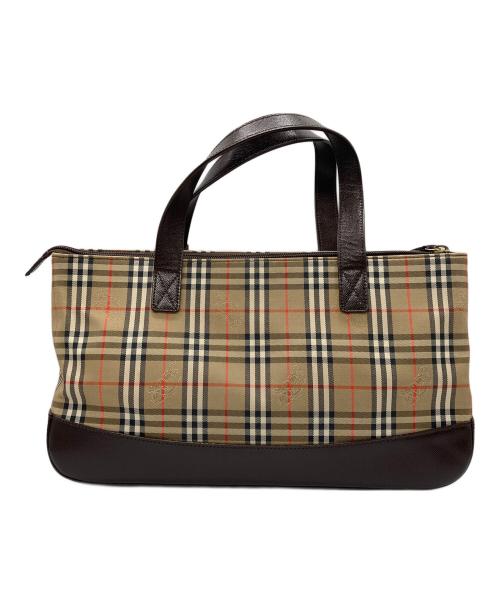 BURBERRY（バーバリー）BURBERRY (バーバリー) ノバチェックトートバッグ ベージュ×ブラウンの古着・服飾アイテム