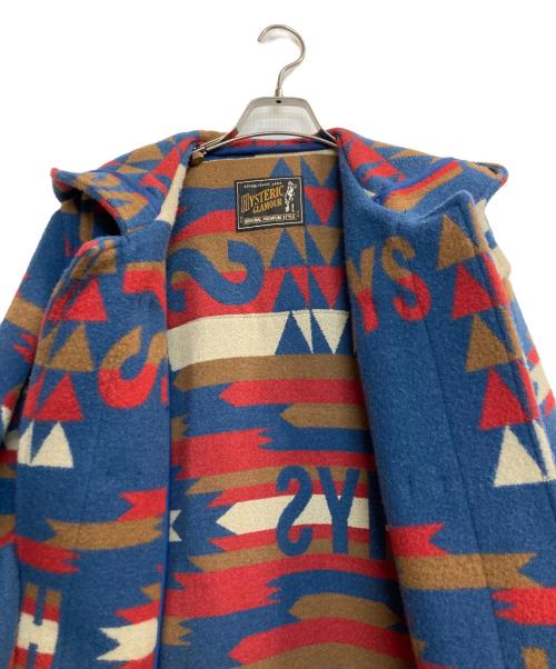 Hysteric Glamour（ヒステリックグラマー）Hysteric Glamour (ヒステリックグラマー) HYS CANYONジャガード ダッフルコート ブルー サイズ:ＦＲＥＥの古着・服飾アイテム