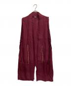 SOU・SOUソウソウ）の古着「リネンロングベスト」｜ボルドー