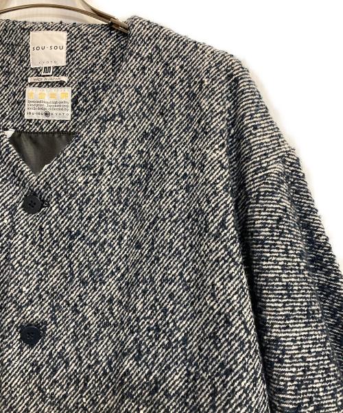 SOU・SOU（ソウソウ）SOU・SOU (ソウソウ) ノーカラージャケット ネイビー サイズ:Mの古着・服飾アイテム