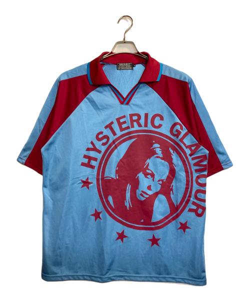 Hysteric Glamour（ヒステリックグラマー）Hysteric Glamour (ヒステリックグラマー) HYSTERIC 9 Shirt / ゲームシャツ ブルー サイズ:XLの古着・服飾アイテム