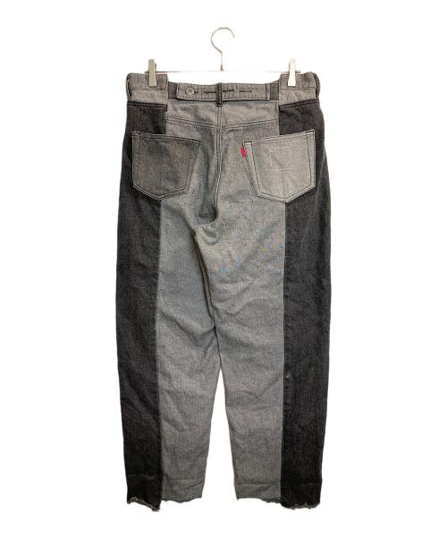 DANKE SCHON（ダンケ シェーン）DANKE SCHON (ダンケ シェーン) 再構築リメイクデニムパンツ ブラック×グレー サイズ:Mの古着・服飾アイテム