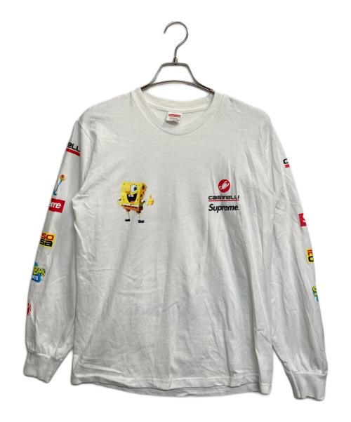 SUPREME（シュプリーム）Supreme (シュプリーム) SpongeBob Castelli Racing L/S Tee ホワイト サイズ:Sの古着・服飾アイテム