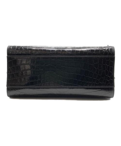 Salvatore Ferragamo（サルヴァトーレ フェラガモ）Salvatore Ferragamo (サルヴァトーレ フェラガモ) クロコ型押ガンチーニトートバッグ ブラックの古着・服飾アイテム